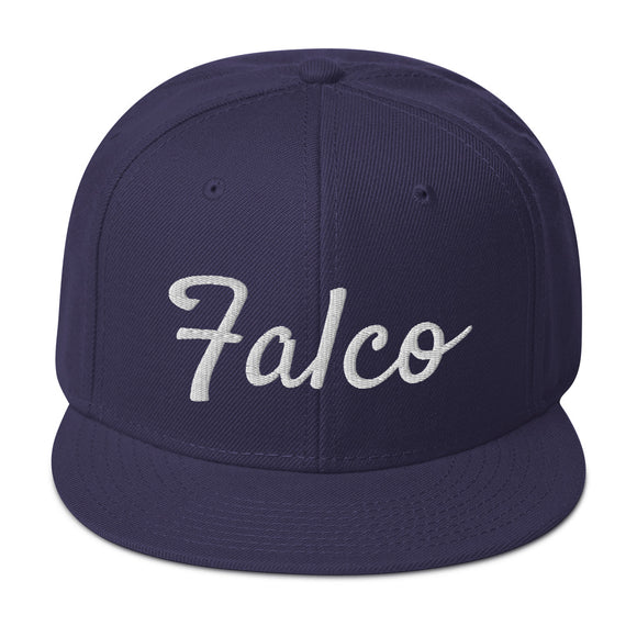 Navy and White Falco Snapback Hat