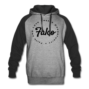 Faith And Love Color Block Hoodie - heather gray/black