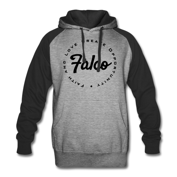 Faith And Love Color Block Hoodie - heather gray/black